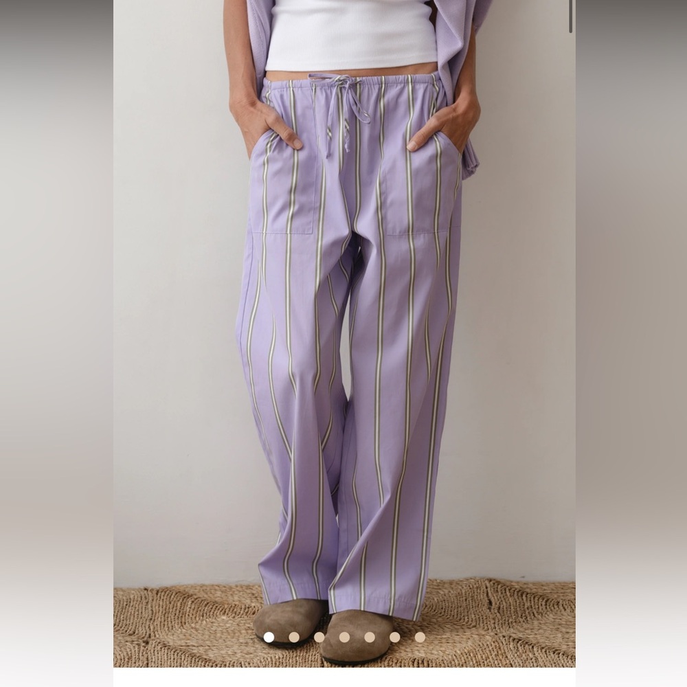 Donni the Stripe Pop Drawstring Pant - Purple